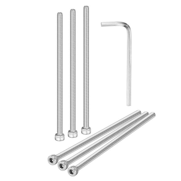 Uxcell 6-Pack M4 x 90mm Hex Socket Head Cap Screws Bolts, 304 Stainless Steel Machine Bolt Full Thread Precision Fasteners
