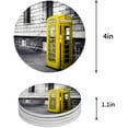 thumbnail image 1 of RYLABLUE London Street Yellow Telephone Booth Set of 6 Round Coaster for Drinks, Absorbent Ceramic Stone Coasters Cup Mat with Cork Base for Home Kitchen Room Coffee Table Bar Decor, 1 of 5