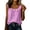 Purple #021, variant on Womens Cute Sleeveless Tank Tops Ruffle Strap Crew Neck Blouse Cotton Linen Solid Color Camisole Dressy Outfits