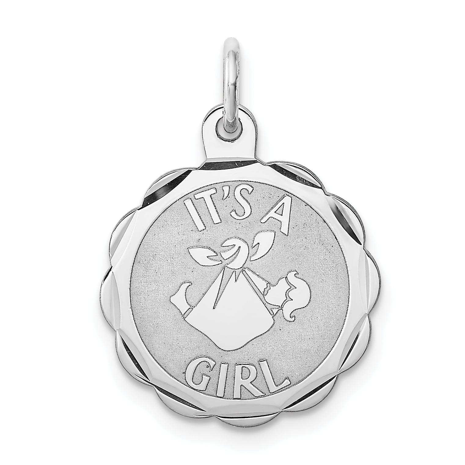 925 Sterling Silver Its A Girl Pendant Charm Necklace Baby Fine Jewelry Gifts For Women For Her