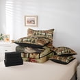 thumbnail image 5 of Homewish Bear Deer Duck Bedding Comforter Set 7pcs, Rustic Hunting Wildlife King Bedding Sets, Brown Vintage Patchwork Reversible Bed Sheets, Super Cozy Room Decor, 5 of 7