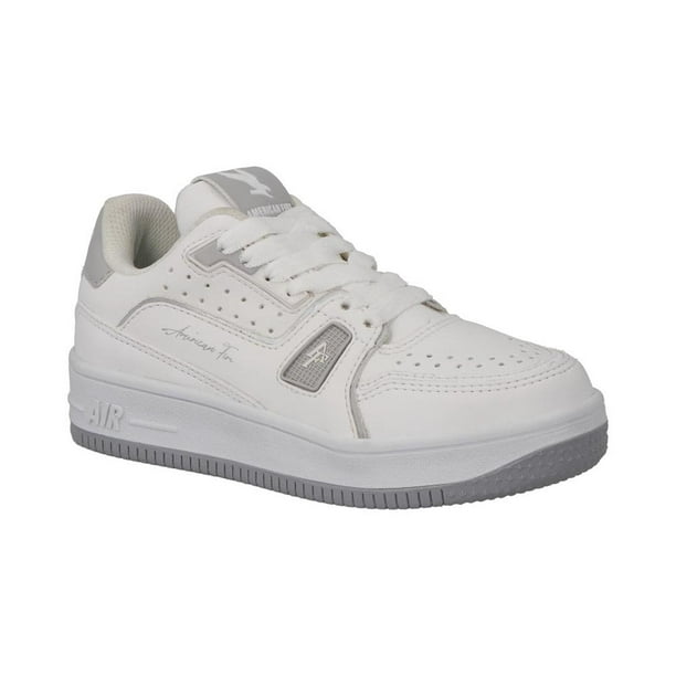 Tenis para Niño American Fire Sintetico Casuales Urbanos Suela Baja Comodos blanco 25