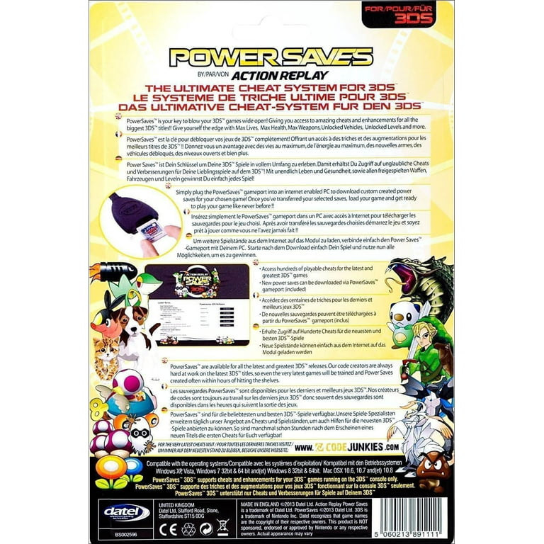  Action Replay Powersaves Cheat Device for 3ds Games : Video  Games