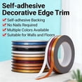thumbnail image 2 of Self-Adhesive Gap Tape 2 Pack (Total 39Ft/12M), Waterproof Tile Decorative Strip, Peel and Stick Wall Edging Trims for Floor Ceiling Cabinet, DIY Home Decor Lines Gold, 2 of 7