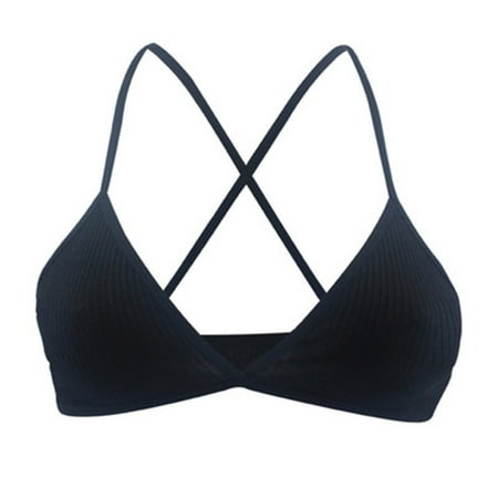 

Follure Women Bra hirigin womens Deep V Bralette Style Underwear Cup Wireless Lingerie Push Up Black/S