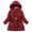 Wine 3, variant on Annhoo Girls Puffer Jackets Winter Windproof Warm Long Sleeve Zip up Padded Hooded Coats Children's Mid Length Clothes