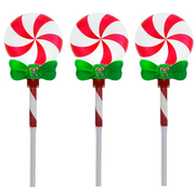Holiday Time LED Red Striped Peppermint Plastic Garden Stake, 3 Count