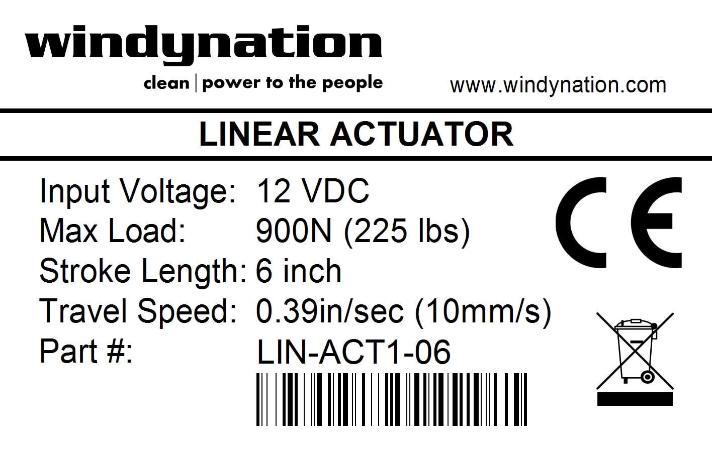 Details about   6"-30" Stroke Linear Actuator 900N/225lbs Pound Max Lift 12V Volt DC Motor 