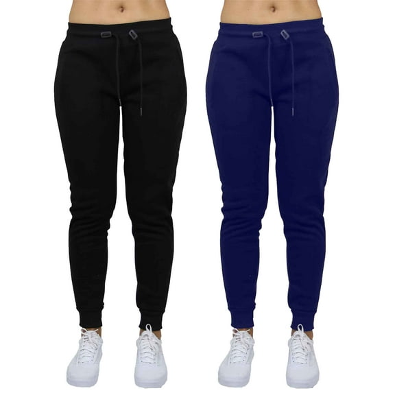 2-Pack Womens French Terry Fashion Jogger Lounge Pants (S-2XL)