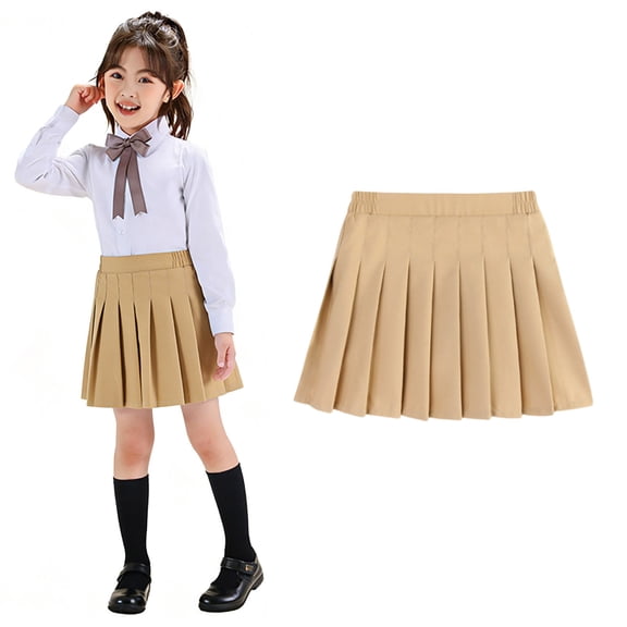 Girls School Uniform Skirts Adjustable Waist Pleated Scooter Skirt with Built-in Shorts Back To School Clothes for Kids Girls Clothes for Kids Girls 3-4 Years