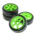thumbnail image 2 of 4 Pieces Rubber Tire Wheel Tyre Parts for 1:8 Scale Crawler Vehicles Model Green, 2 of 8