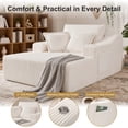 thumbnail image 6 of Leumius Oversized Chaise Lounge Chair Indoor,67'' Faux Fur Upholstered Boneless Sofa Bed,Deep Seat Sleeper Cloud Sofa with Cup Holders & 3 Pillows for Living Room, No Assembly Required,White, 6 of 14