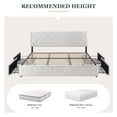 thumbnail image 6 of Amolife King Bed Frame with 4 Storage Drawers and Faux Leather Headboard, White, 6 of 7
