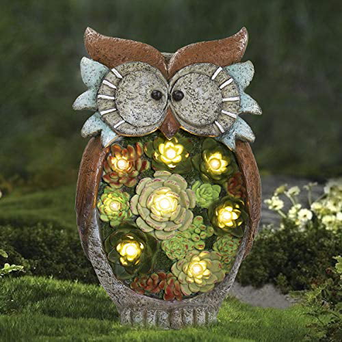 Solar Power Animal LED Light Eyes Outdoor Garden Yard Patio Ornament Statue 