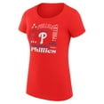thumbnail image 2 of Women's G-III 4Her by Carl Banks Red Philadelphia Phillies Super-Slim Fit Lightweight Collage Team Graphic Crew Neck, 2 of 5