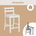 thumbnail image 3 of Costway 24-Inch Wooden Bar Stools Set of 2 with Ergonomic Backrest Counter Height Stools White, 3 of 7