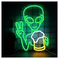 thumbnail image 1 of Drinking Alien Neon Signs For Wall Decor LED Neon Light USB-powered For Bedroom Bar Home Room Illuminated 28cm×40cm, 1 of 4