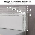 thumbnail image 2 of Katkuca Full Bed Frame, Upholstered Queen Size Platform Bed Frame with Adjustable Headboard, Strong Wood Slat Support, No Box Spring Needed, White, 2 of 8