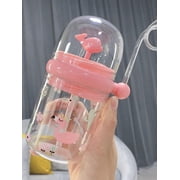Shengshi Cute Children's Whale Spray Drinking Cup, Children's Sippy Cup, Kid's Drop-Proof Cup With Straw, 250m Portable Baby Cups with Straw, Let Child Drink More Water, Funny Crossbody Strap Design