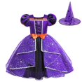 thumbnail image 1 of Vestido de Halloween de calabaza de fantasía para niñas, disfraz de bruja de murciélago para niños, vestido de baile de fiesta de carnaval, vestido de princesa para niños, nuevo Fivean unisex, 1 of 2