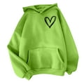 thumbnail image 3 of ZVAVZ Women Hoodie Graphic Oversizedpullover Hoodies Cute Heart Print Long Sleeve Sweatshirts with Pocket Lightweight Trendy Fall Tops Army Green,M, 3 of 5