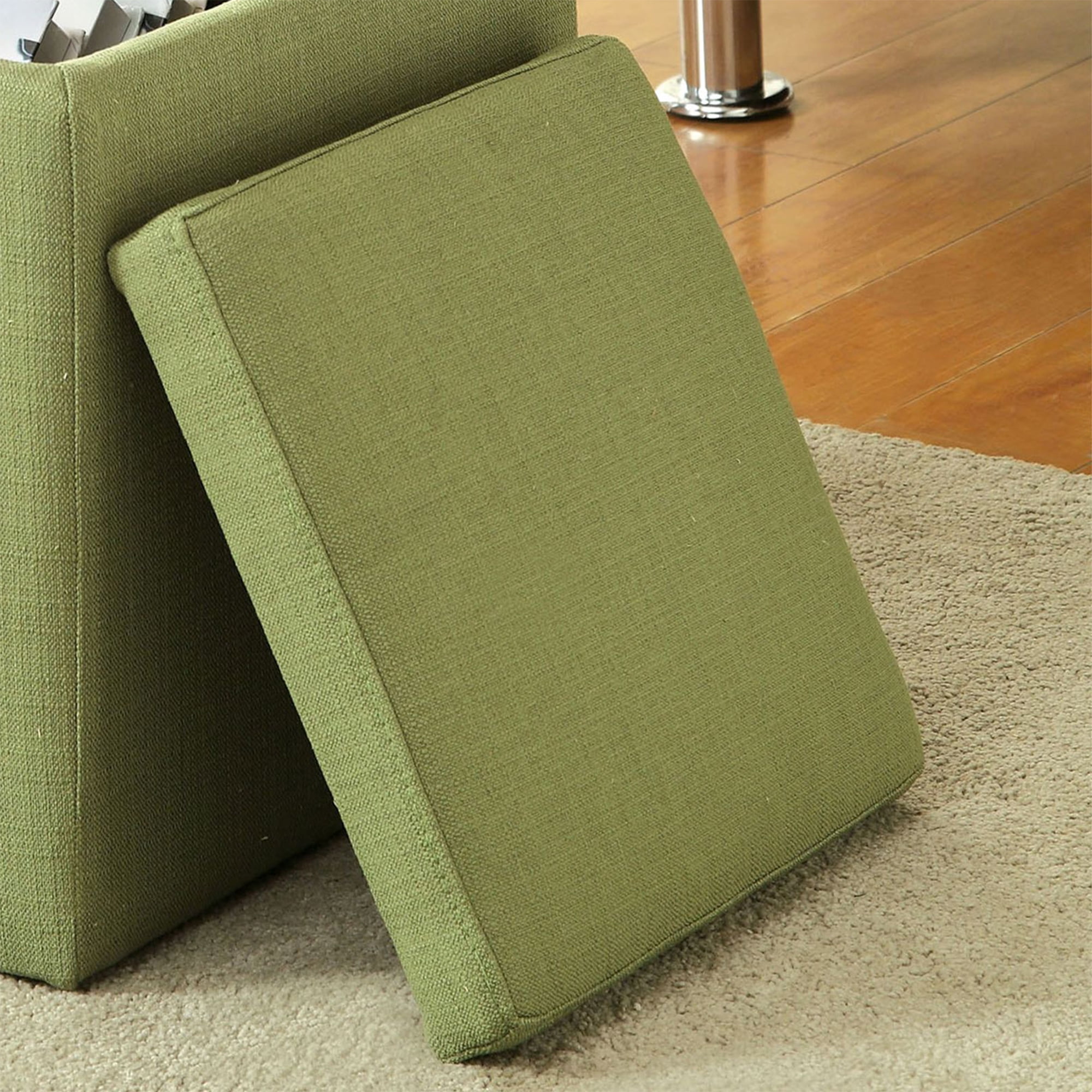 Furniture of America Contemporary Fabric Neko Speaker Ottoman, Green