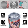 thumbnail image 4 of Pioneer Flower Floral Print Pattern 20oz Skinny Tumbler with Straw & Lid, Double Wall Vacuum Insulated Cup, Leak-Proof, Cup Holder Friendly, Hot 6H Cold 12H, 4 of 6