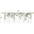 thumbnail image 5 of Sage Green Plant Kitchen Curtains Valances, Eucalyptus Leaves Pattern Semi Sheer Kitchen Valances for Living Room, Watercolor Botanical Rod Pocket Short Window Treatment Decor, 52x18, 5 of 6