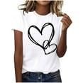 thumbnail image 5 of PNTUTB Valentine's Day Women's Print Fashion Versatile Casual Short Sleeve Crew Neck Loose Comfort T Shirts, 5 of 6