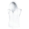 thumbnail image 5 of INSPIRE CHIC Men's Vests Sleeveless Hoodie Drawstring Zipper Closure Casual Vest  M White, 5 of 6