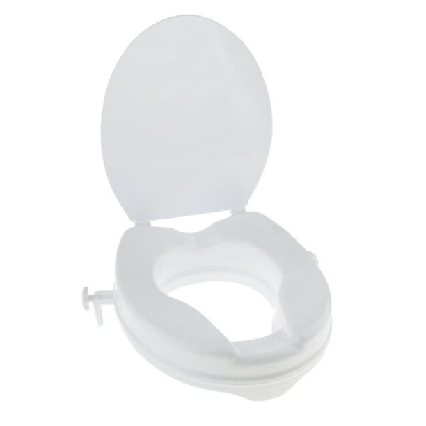 White Standard Toilette Élévateur Surélevé Siège Surélevé avec Couvercle  pour Personnes Âgées Handicapées 2 Pouces 