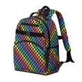 thumbnail image 2 of Rainbow Checkerboard Backpack for School,Cute School Bag,Schoolbag with Adjustable Shoulder Straps & Padded Back,15.25"x11.5"x5.25", 2 of 6