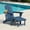 Blue, variant on KINGYES Folding Adjustable Adirondack Chair with Retractable Ottoman & 2 Cup Holders for Patio Garden, Blue