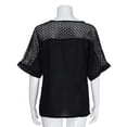 thumbnail image 2 of Patlollav Women Plus Size Tops Short Sleeve V-Neck Hollow Out Solid Casual Blouse Lace Pullover, 2 of 6