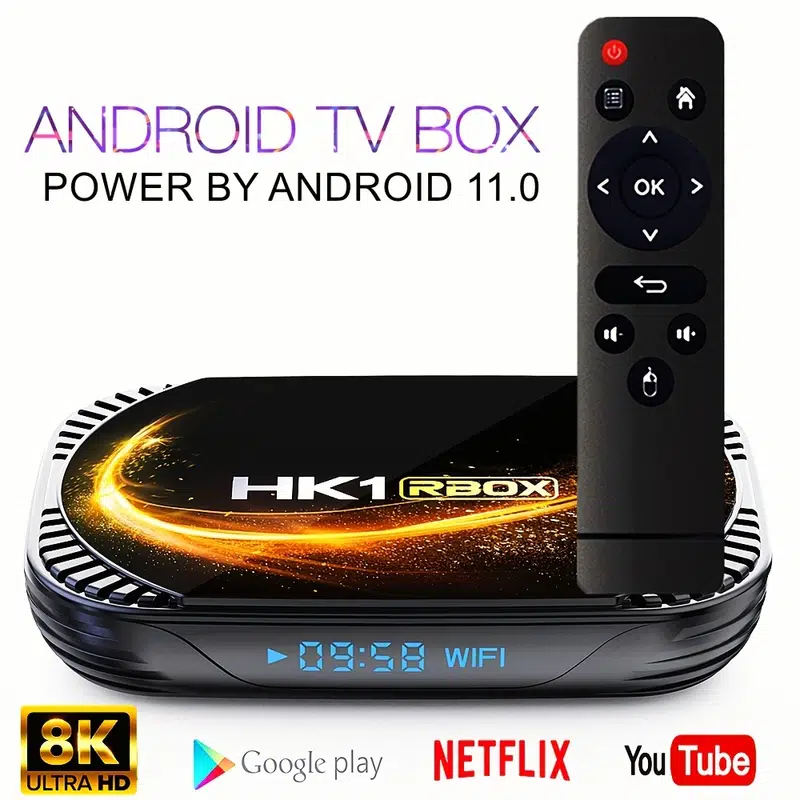 Android TV Box 11.0, Android Box Quad Core RK3318 CPU 2GB 16GB Supports