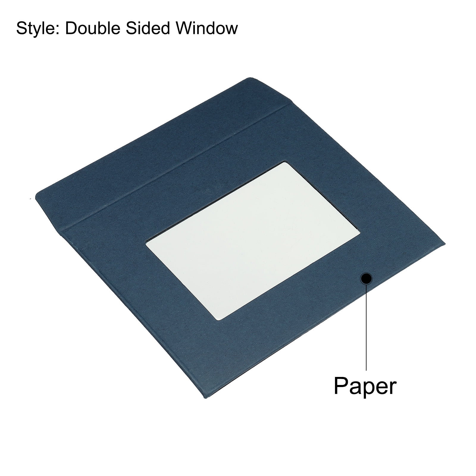 Unique Bargains Clear Double Sided Mailing Photos Full Face Window Envelopes Blue