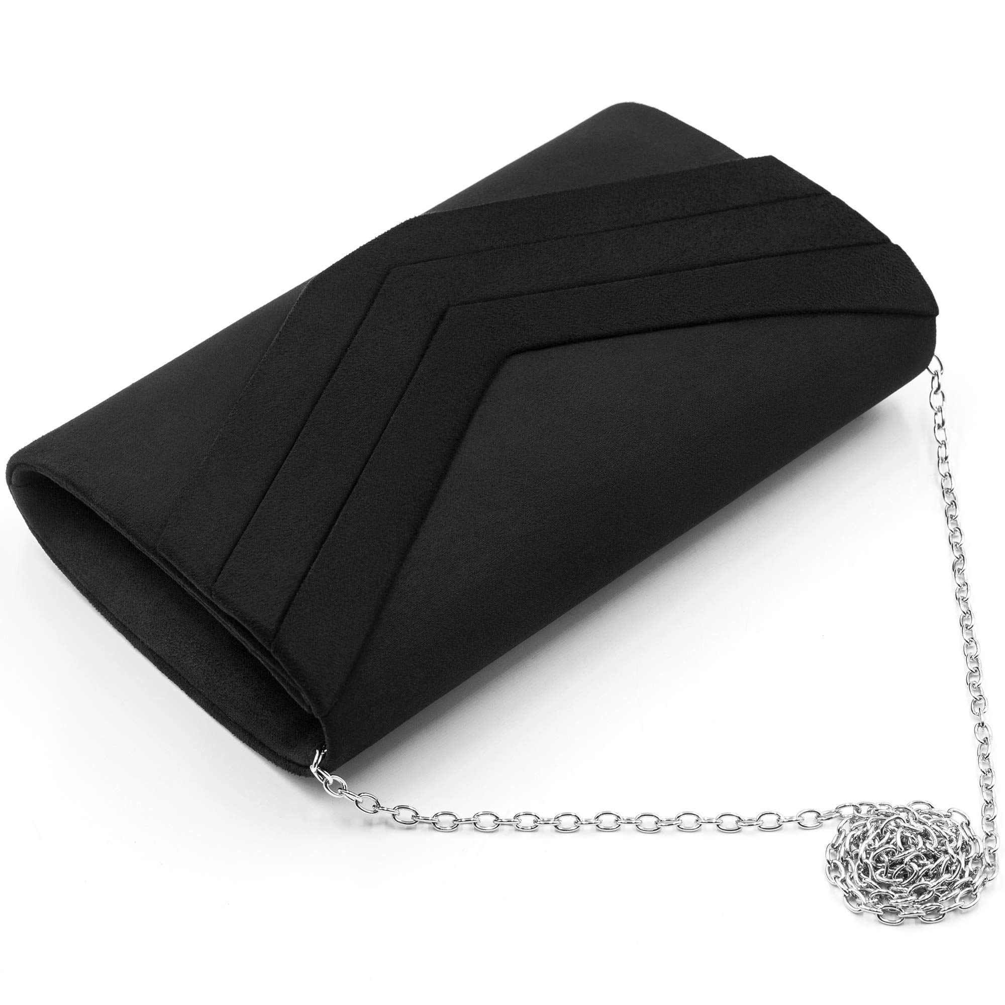 Black suede evening clutch new arrivals