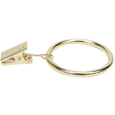 20 anillas de cortina de metal con clips, cortinas decorativas para paneles de cortina, diámetro interior de 4,5 cm, dorado