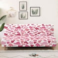 thumbnail image 3 of Xixirimido Futon Slipcover Armless Futon Bed Sofa Cover Furniture Protector with Elastic Bottom, Soft and Washable Futon Covers for Sofa Bed, Pink Cow Cowhide, 3 of 8