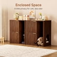 thumbnail image 4 of UZUGUL Walnut Cat Litter Box Cabinet, Mid-Century Hidden Enclosure with Cat Tree & Scratching Post, Side Table with Storage Shelf, 4 of 8