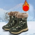 thumbnail image 5 of Camo Snow Boots for Women Front Zipper Winter Outdoor Hiking Shoes Plush Warm Mid Calf Booties Nonslip Trekking High Top Ankle Boots Camouflage Size 6.5, 5 of 7