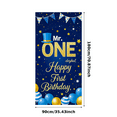 thumbnail image 5 of Blue Gold Starry First Birthday Banner with Top Hat Decoration Backdrop for Birthday Party Photography Props Party Decorations Happy First Birthday Celebrations, 5 of 7