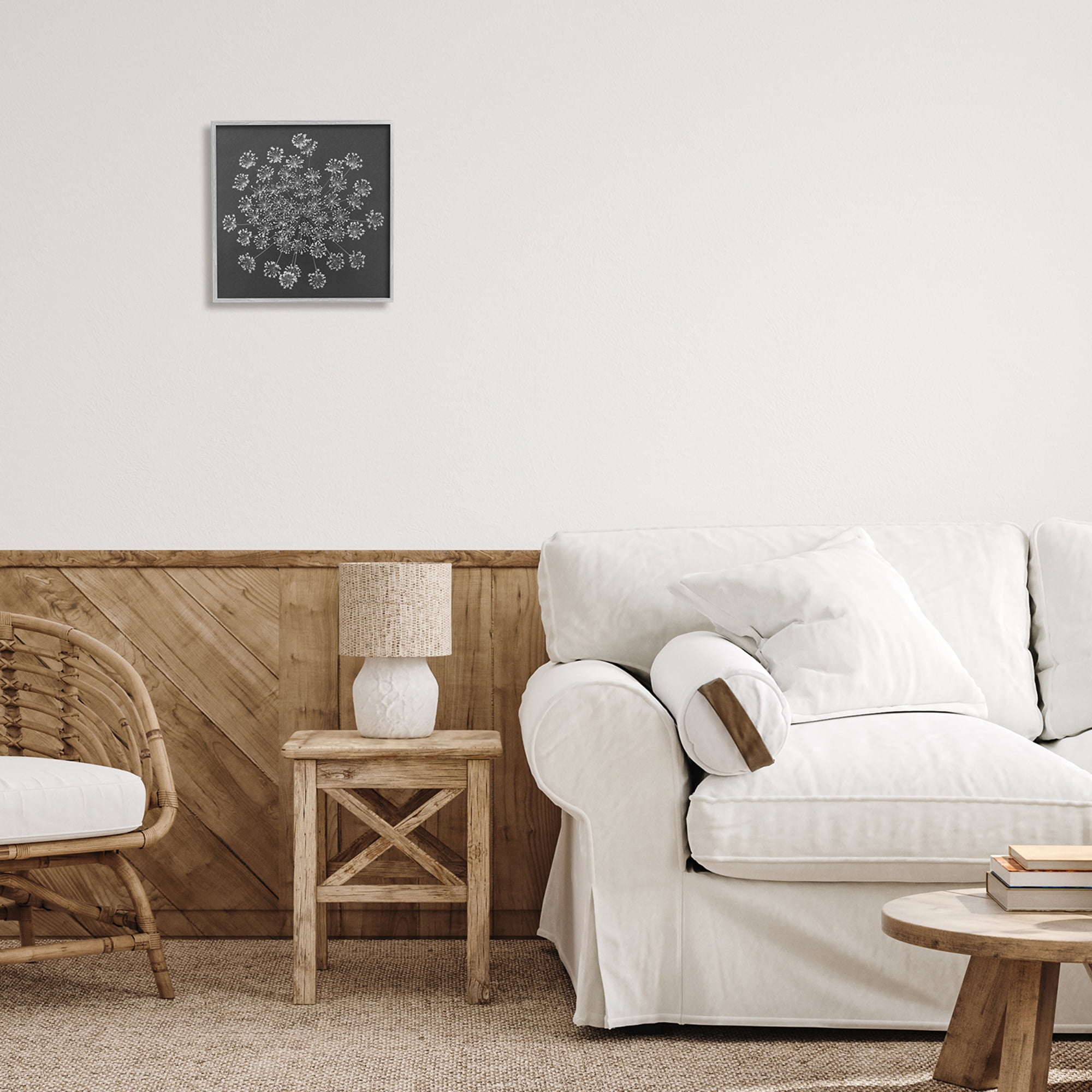 Stupell Industries Abstract Single Dandelion Flower Puff Above View Design Framed Wall Art, 12 x 12, Design by Barry Rosenthal