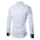 thumbnail image 3 of Camisas Oversize Hombre Camisa de manga larga para hombre Diseño Sense Grid Line Diseño Casual Color sólido (White, L), 3 of 6