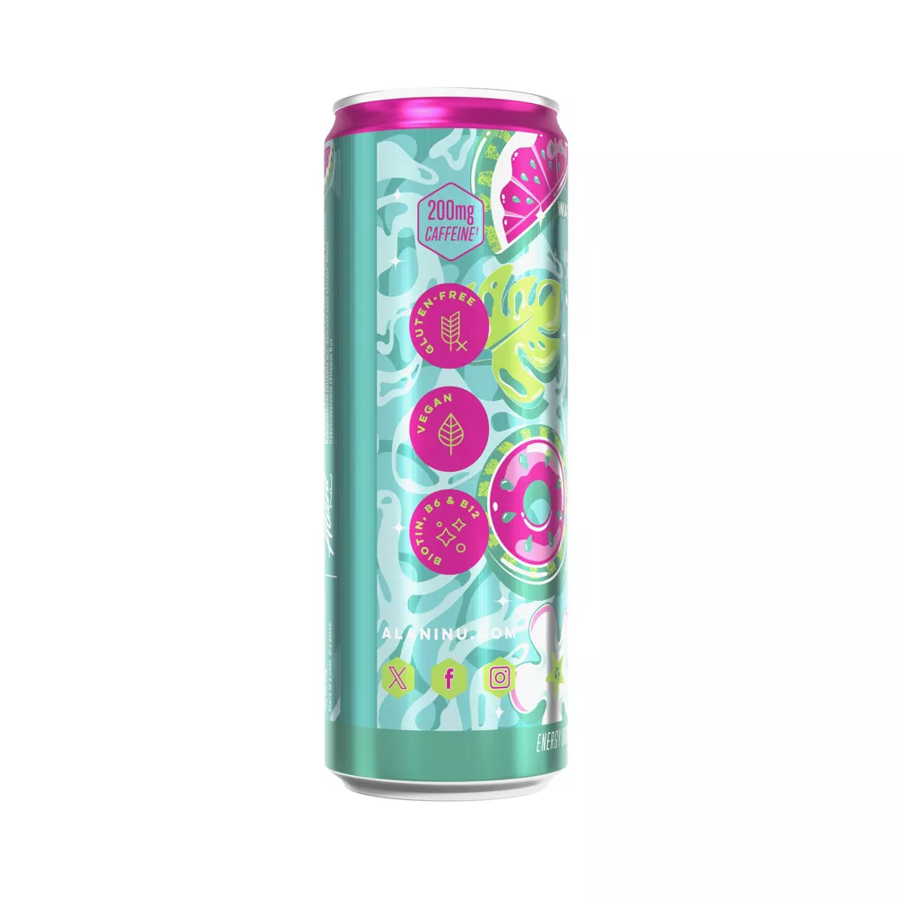 Alani Nu Watermelon Wave Energy Drink, 12 fl oz Cans, Pack of 6