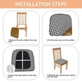 thumbnail image 4 of Black White Gingham Checkered Seat Covers for Dining Room Chairs Set Of 4,Stretch Printed Washable Chair Seat Cover with Elastic Ties and Button,Removable Waterproof Couch Cushion Covers, 4 of 6