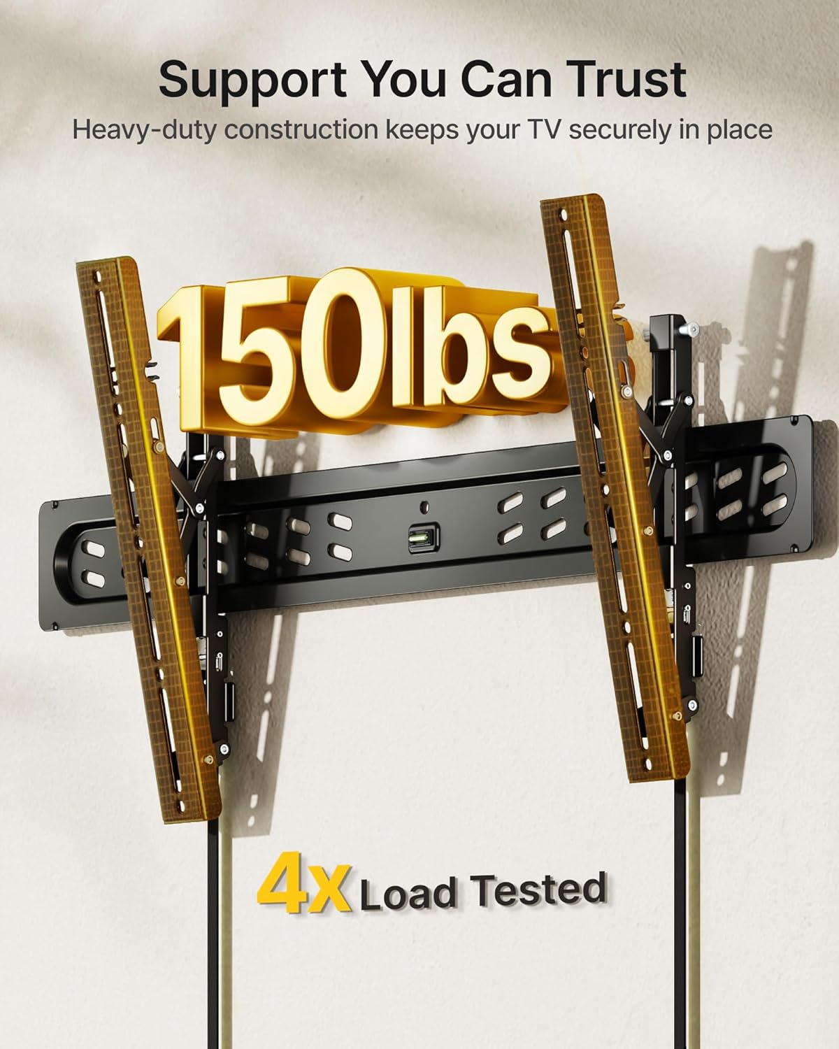 monTEK Ultra Slim Tilting TV Wall Mount Bracket for 43–95" Flat & Curved TVs – 1.2" Low Profile, Anti-Glare Tilt, Holds 150 lbs, Supports VESA 800x400, Fits 16"/18"/24"/32" Studs
