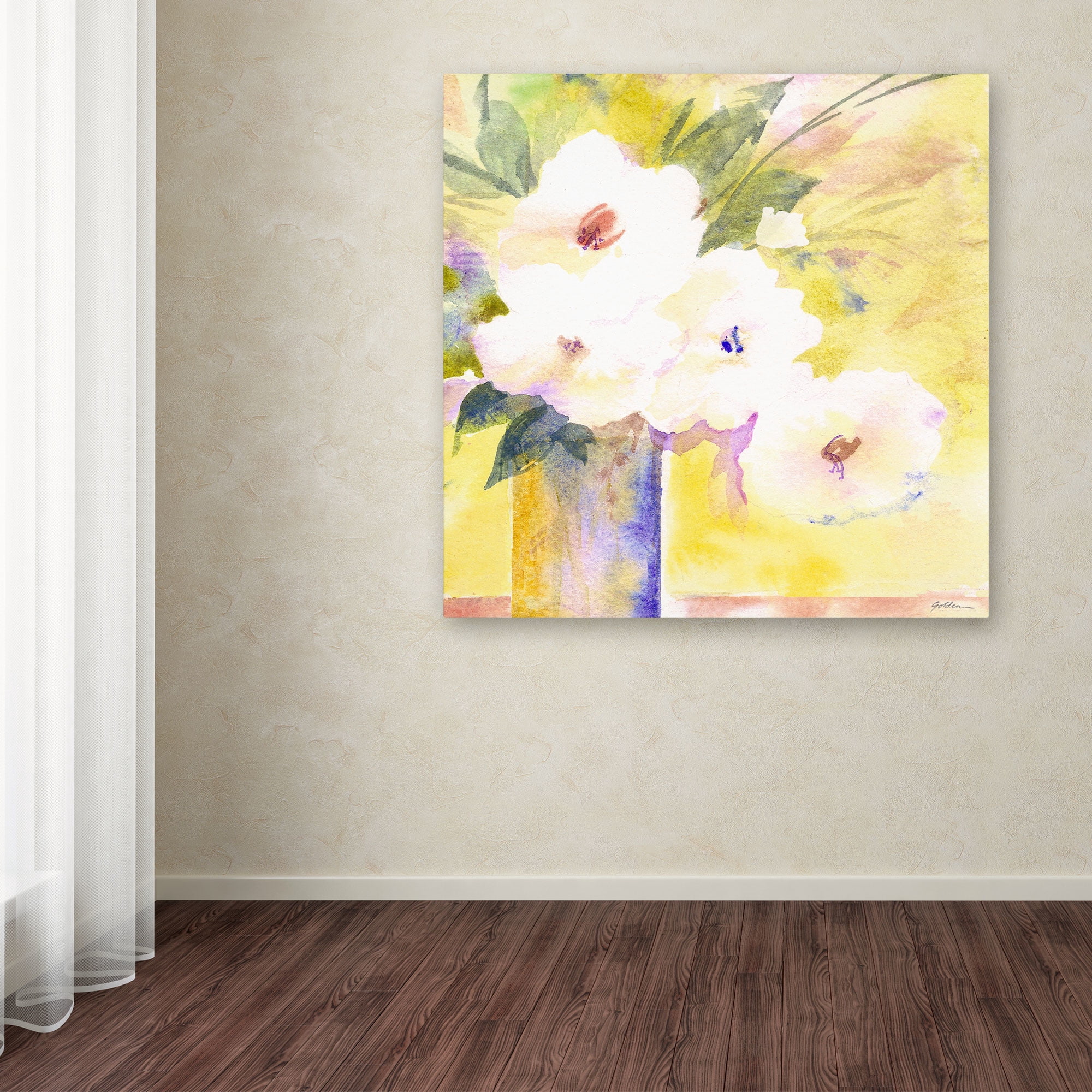 Trademark Fine Art "White Flower Shadows" Canvas Art by Sheila Golden