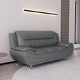 thumbnail image 4 of Uspridefurniture Sanuel 79.2" Faux Leather Pillow Top Arm Sofa,Gray, 4 of 5
