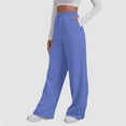 thumbnail image 2 of RYRJJ Baggy Wide Leg Sweatpants for Women High Waist Joggers with Pockets Lightweight Comfy Drawstring Lounge Sweat Pants(Blue,5XL), 2 of 6